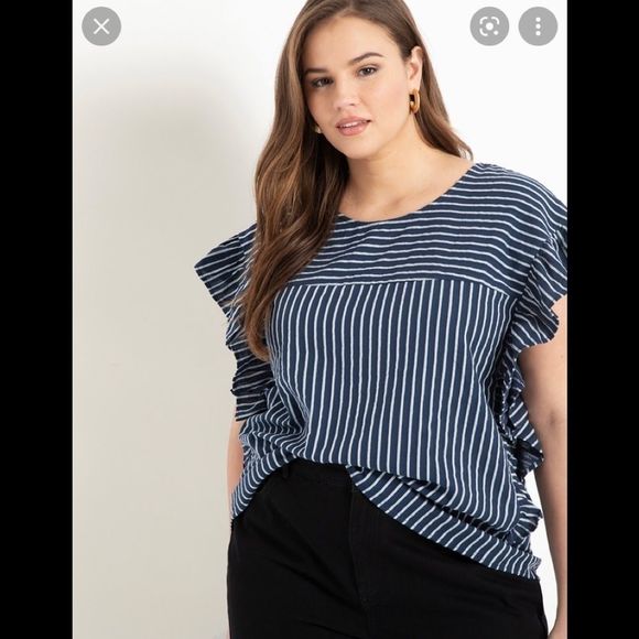 Eloquii Bow Back Stripe Top size 20 - Picture 1 of 11